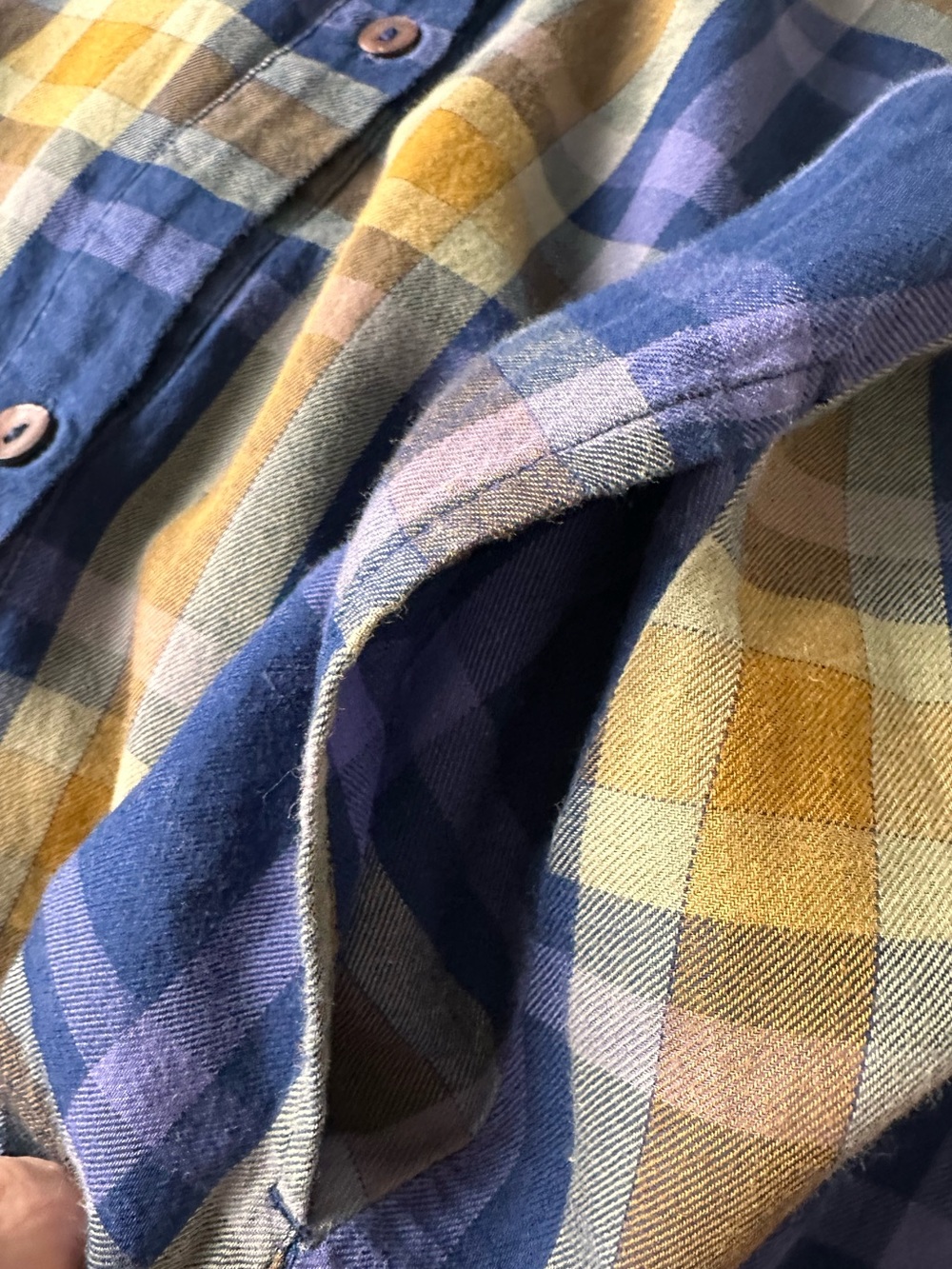 Women’s LOGO Lori Goldstein Blue Purpke & Yellow Plaid Button-Up Shirt Sz:3X GUC - Picture 10 of 13
